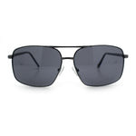 Mens Classic Iconic Rectangle Metal Rim Officer Agent Spring Hinge Sunglasses