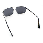 Mens Classic Iconic Rectangle Metal Rim Officer Agent Spring Hinge Sunglasses