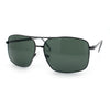 Mens Classic Iconic Rectangle Metal Rim Officer Agent Spring Hinge Sunglasses