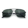 Mens Classic Iconic Rectangle Metal Rim Officer Agent Spring Hinge Sunglasses