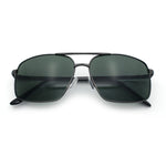 Mens Classic Iconic Rectangle Metal Rim Officer Agent Spring Hinge Sunglasses
