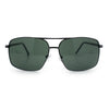 Mens Classic Iconic Rectangle Metal Rim Officer Agent Spring Hinge Sunglasses