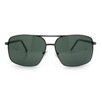 Mens Classic Iconic Rectangle Metal Rim Officer Agent Spring Hinge Sunglasses
