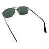 Mens Classic Iconic Rectangle Metal Rim Officer Agent Spring Hinge Sunglasses