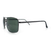 Mens Classic Iconic Rectangle Metal Rim Officer Agent Spring Hinge Sunglasses