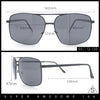 Mens Classic Iconic Rectangle Metal Rim Officer Agent Spring Hinge Sunglasses