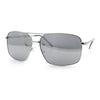 Mens Classic Iconic Rectangle Metal Rim Officer Agent Spring Hinge Sunglasses
