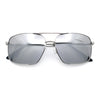 Mens Classic Iconic Rectangle Metal Rim Officer Agent Spring Hinge Sunglasses