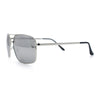 Mens Classic Iconic Rectangle Metal Rim Officer Agent Spring Hinge Sunglasses