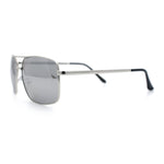 Mens Classic Iconic Rectangle Metal Rim Officer Agent Spring Hinge Sunglasses
