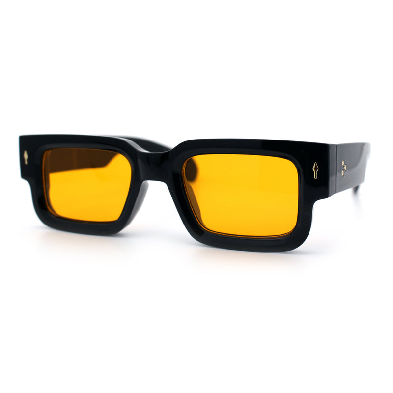 Retro Urban City Gent Hipster Thick Plastic Horn Rim Rectangle Sunglasses