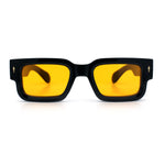 Retro Urban City Gent Hipster Thick Plastic Horn Rim Rectangle Sunglasses