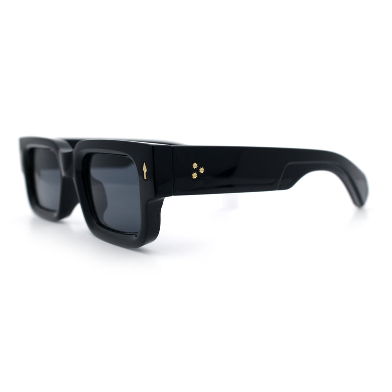 Retro Urban City Gent Hipster Thick Plastic Horn Rim Rectangle Sunglasses