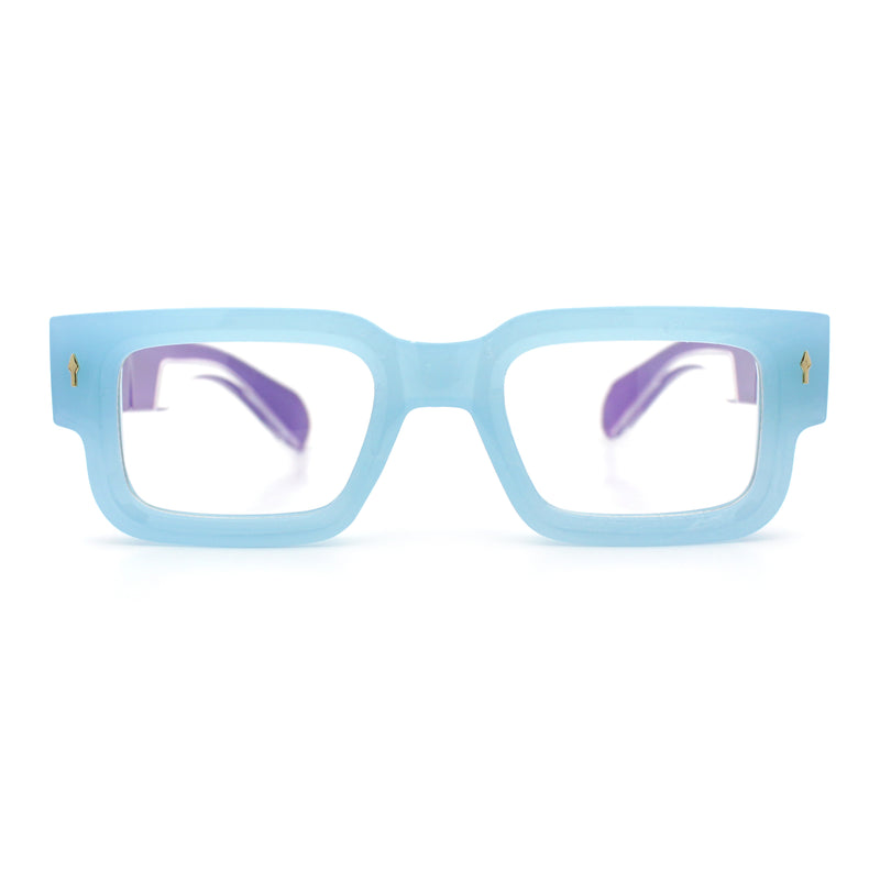Retro Urban City Gent Hipster Thick Plastic Horn Rim Rectangle Sunglasses