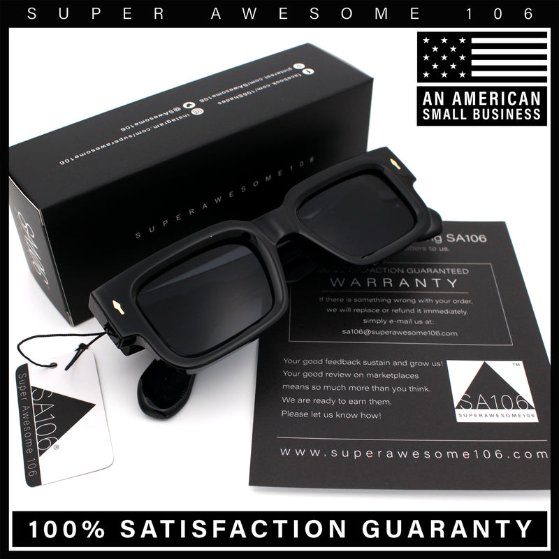 Retro Urban City Gent Hipster Thick Plastic Horn Rim Rectangle Sunglasses