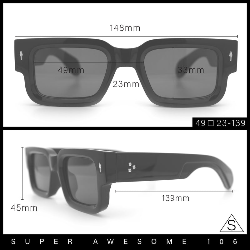 Retro Urban City Gent Hipster Thick Plastic Horn Rim Rectangle Sunglasses