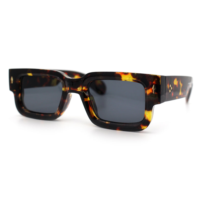 Retro Urban City Gent Hipster Thick Plastic Horn Rim Rectangle Sunglasses