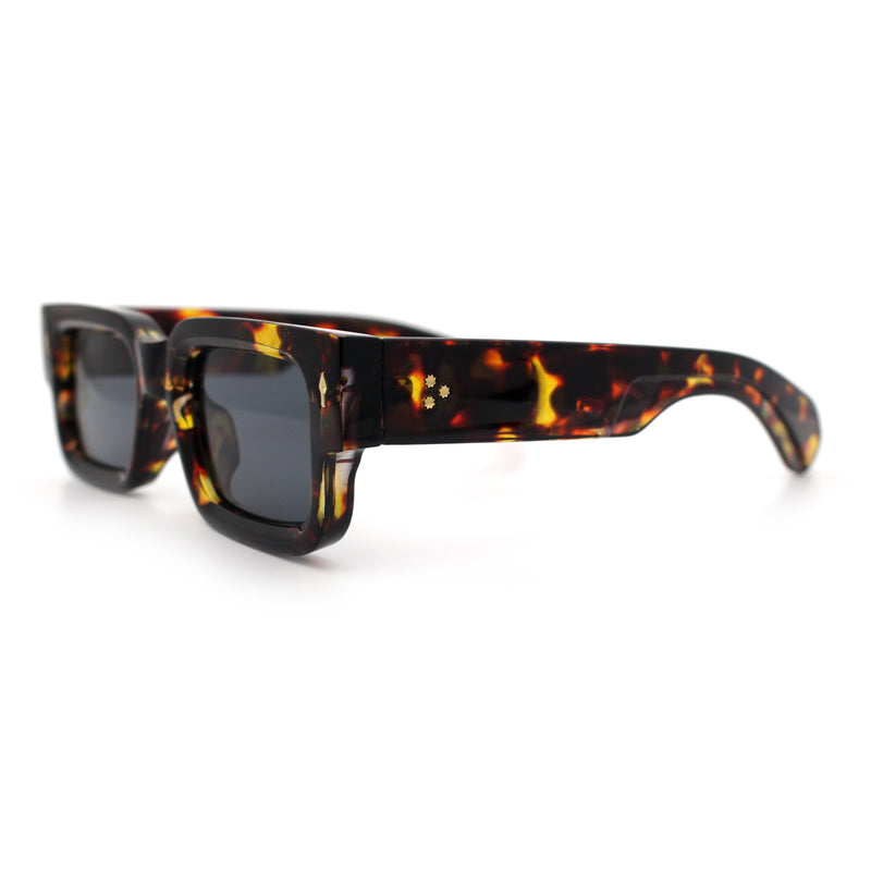 Retro Urban City Gent Hipster Thick Plastic Horn Rim Rectangle Sunglasses