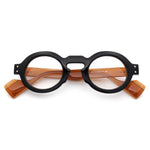 Retro Nerdy Hipster Round Thick Horn Rim Plastic Keyhole Sunglasses