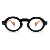 Retro Nerdy Hipster Round Thick Horn Rim Plastic Keyhole Sunglasses