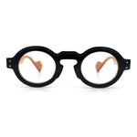 Retro Nerdy Hipster Round Thick Horn Rim Plastic Keyhole Sunglasses