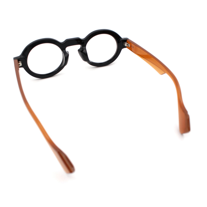 Retro Nerdy Hipster Round Thick Horn Rim Plastic Keyhole Sunglasses