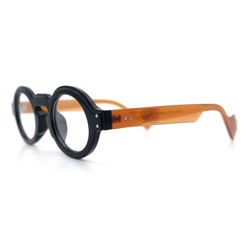 Retro Nerdy Hipster Round Thick Horn Rim Plastic Keyhole Sunglasses