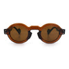 Retro Nerdy Hipster Round Thick Horn Rim Plastic Keyhole Sunglasses