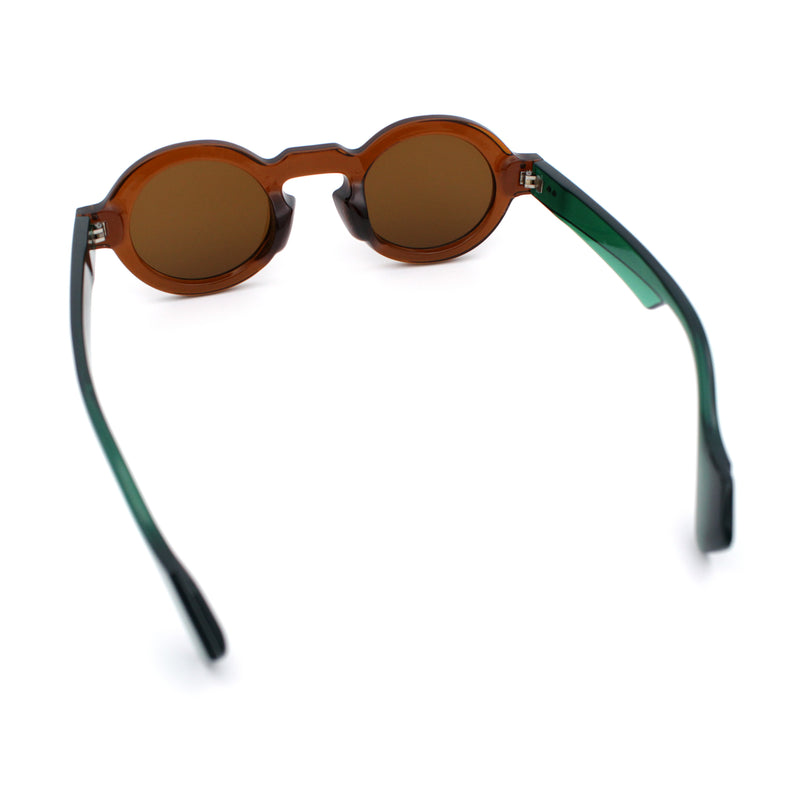 Retro Nerdy Hipster Round Thick Horn Rim Plastic Keyhole Sunglasses