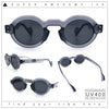 Retro Nerdy Hipster Round Thick Horn Rim Plastic Keyhole Sunglasses