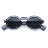 Retro Nerdy Hipster Round Thick Horn Rim Plastic Keyhole Sunglasses