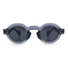 Retro Nerdy Hipster Round Thick Horn Rim Plastic Keyhole Sunglasses