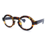 Retro Nerdy Hipster Round Thick Horn Rim Plastic Keyhole Sunglasses