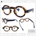 Retro Nerdy Hipster Round Thick Horn Rim Plastic Keyhole Sunglasses
