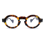 Retro Nerdy Hipster Round Thick Horn Rim Plastic Keyhole Sunglasses