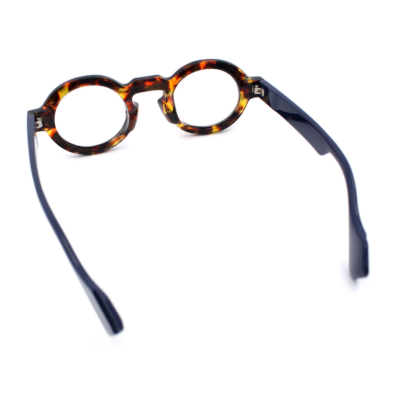 Retro Nerdy Hipster Round Thick Horn Rim Plastic Keyhole Sunglasses