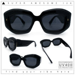 Womens Mod Thick Beveled Plastic Retro Glamorous Sunglasses