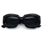 Womens Mod Thick Beveled Plastic Retro Glamorous Sunglasses