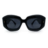 Womens Mod Thick Beveled Plastic Retro Glamorous Sunglasses