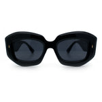 Womens Mod Thick Beveled Plastic Retro Glamorous Sunglasses
