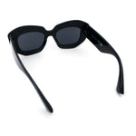 Womens Mod Thick Beveled Plastic Retro Glamorous Sunglasses
