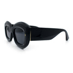 Womens Mod Thick Beveled Plastic Retro Glamorous Sunglasses
