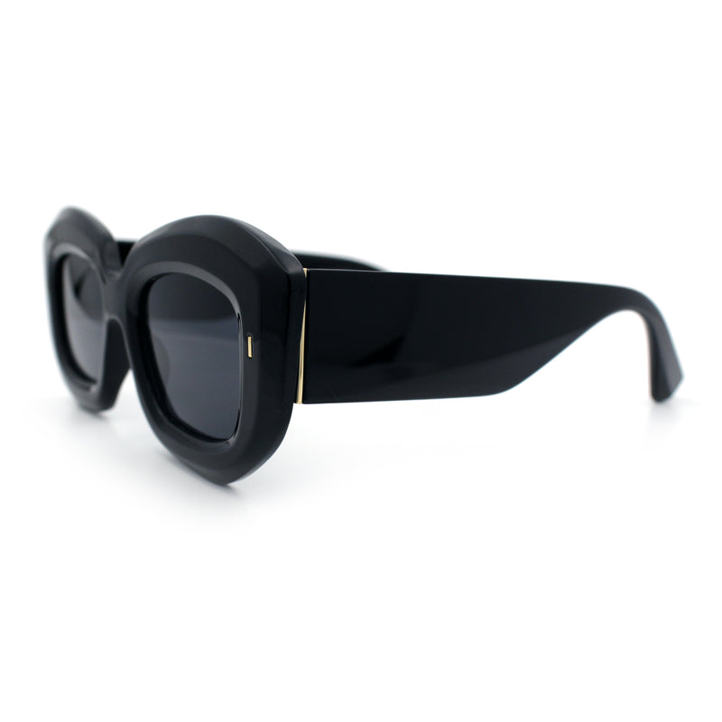 Womens Mod Thick Beveled Plastic Retro Glamorous Sunglasses