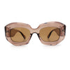 Womens Mod Thick Beveled Plastic Retro Glamorous Sunglasses