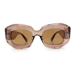 Womens Mod Thick Beveled Plastic Retro Glamorous Sunglasses
