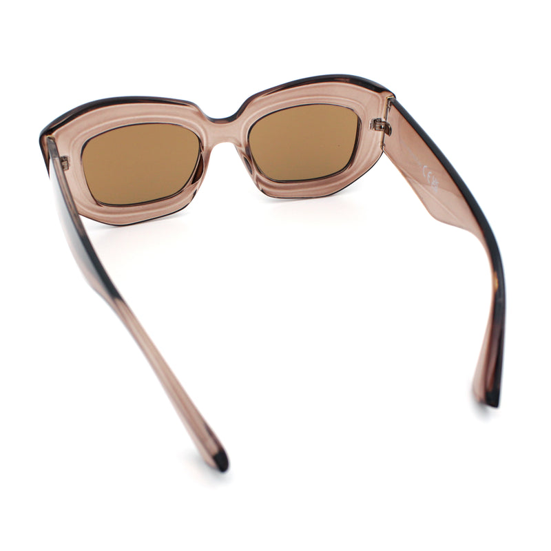 Womens Mod Thick Beveled Plastic Retro Glamorous Sunglasses
