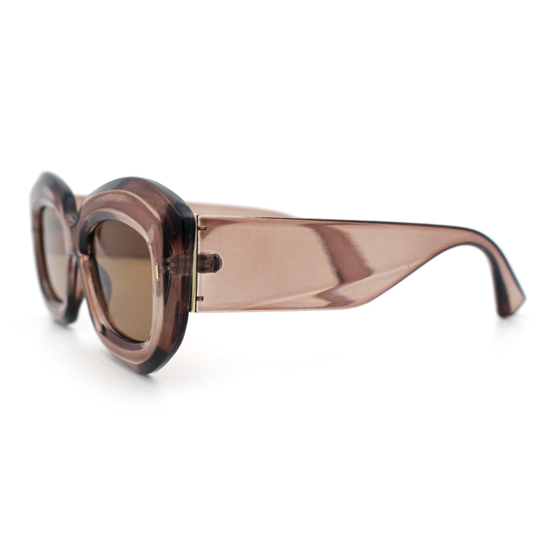 Womens Mod Thick Beveled Plastic Retro Glamorous Sunglasses