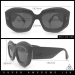 Womens Mod Thick Beveled Plastic Retro Glamorous Sunglasses