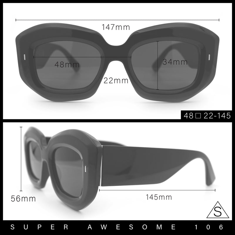 Womens Mod Thick Beveled Plastic Retro Glamorous Sunglasses