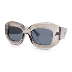 Womens Mod Thick Beveled Plastic Retro Glamorous Sunglasses